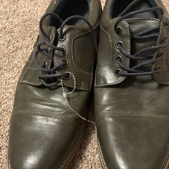 Restoration Hardware Olive Green Leather Lace-Up Oxfords - Picture 3 of 7